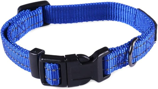 Max and Neo™ NEO Nylon Buckle Reflective Dog Collar - We Donate a Collar to a Dog Rescue for Every Collar Sold (X-Small, Blue)
