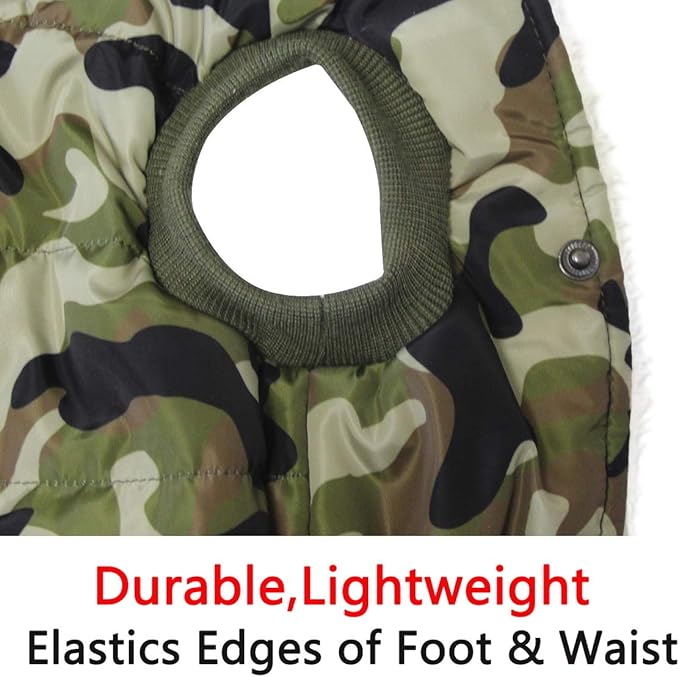 Vecomfy Fleece Lining Extra Warm Dog Hoodie in Winter for Small Dogs Jacket Puppy Coats with Hooded,Green Camo M