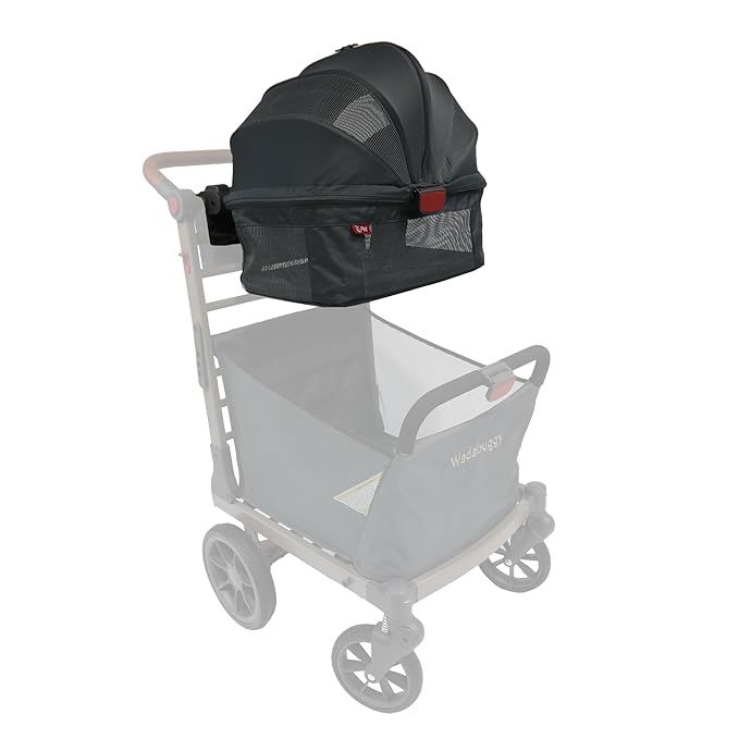 Wadabuggy Foldable Pet Caddy - Collapsible, Attachable & Removable Pet Carrier for Beach and Shopping Carts - Travel with Small & Medium Size Pets, Cats & Dogs (Cart Not Included)