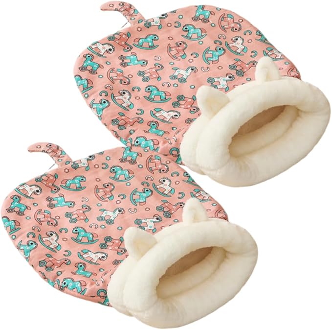 Sleeping Bag for Cats, Cozy Self Warming Cat Sleeping Bag for Indoor Cats, 360° Wrap Cat Hideaways Pet Snuggle Sack for Sleeping Relax Play (Pink-2pcs)