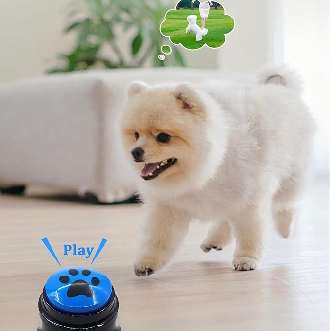 Playful Paws 5 Pcs Dog Buttons Talk Dog Talking Buttons with Dog Bandana 30 Second Voice Recordable Button Cat Buttons for Communication