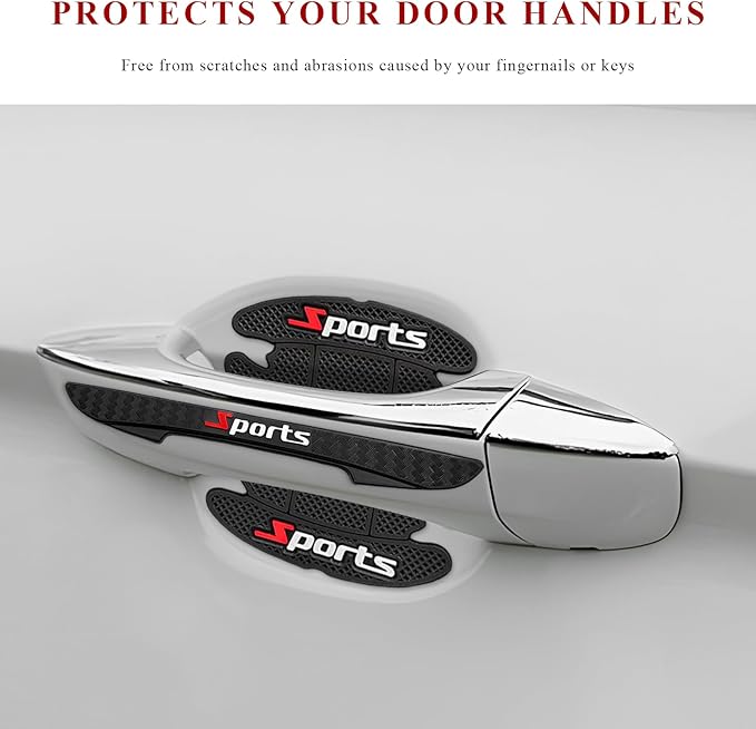 8 PCS Car Door Handle Protector, Waterproof Sports Auto Handle Protectors Bowl Stickers, Anti-Scratch Adhesive Car Door Cup Protective Stickers Fit Most Vehicles