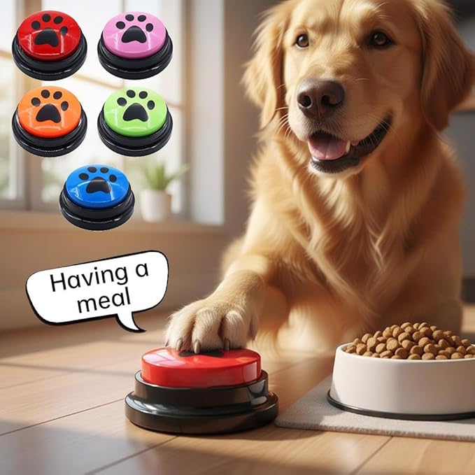 Dog Button Talk Training, Recordable Dog Communication Button Dogs Buttons Talk Training, Multicolorful Voice Recording Buttons Pet Train Funny Gifts for Dogs Pet Lovers (Green)