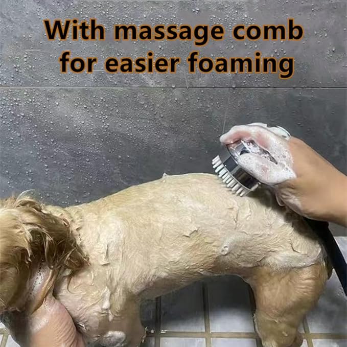 Dog Shower Head, Dog Shower Attachment, Pet Shower Head for Dogs Cat Rabbit, Pet Relaxing Grooming Brush Scrubber Shower Wash Head, Pet Massage Bath Tool, Pet Washing Shower Sprayer