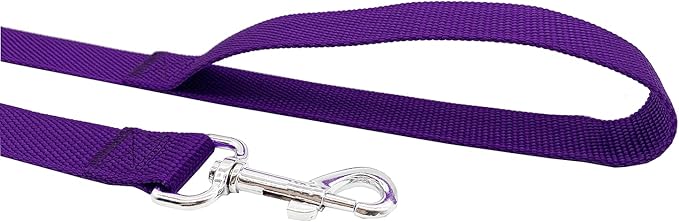 Nylon Dog Training Leash, Traction Rope, 4Ft /5 Foot /6 Feet Long, 5/8 inch 3/4 Inch 1 Inch Wide, for Small and Medium Dogs (1'' x 8 FT, Purple)