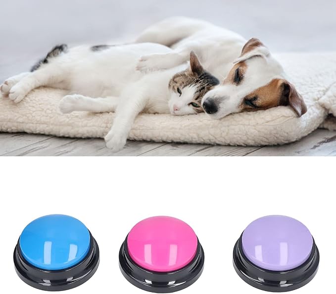 Bewinner 3 Color Voice Recording, Dog Buttons for Communication Pet Training Buzzer, 30s Recording Dog Talk Buttons for Training Recording