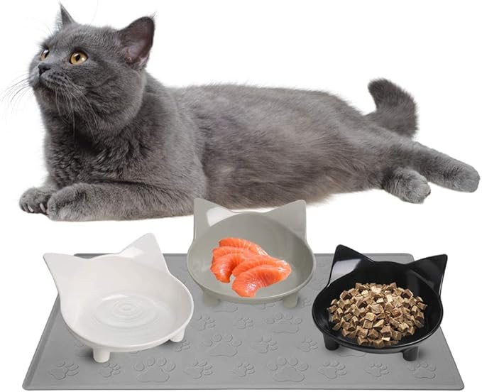 Dog & Cat Food Bowl – Non-Slip Wide, Shallow Pet Dish for Whisker Fatigue Relief, Safe for Puppies & Rabbits(2 Pack)