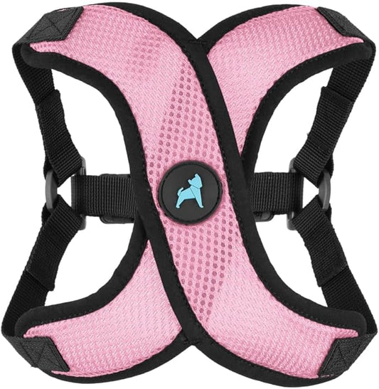 Gooby Comfort X Step in Lite Dog Harness - Choke Free, Escape Free with Light Breathable Mesh - Step in Dog Harness for Small Dogs Only - Quick Release Buckle, Metal D-Rings - Pink, Large