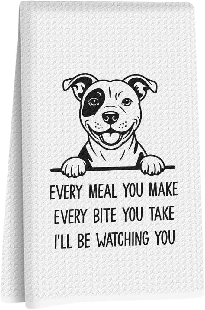 Pitbull Gifts Kitchen Towels 24x14 Inch, Pitbull Mom Gifts for Woman, pit bull Decor Hand Towels for Kitchen Bathroom Decor, Waffle Weave Microfiber Absorbent Dish Towel Tea Towel, Dog Lover Gifts