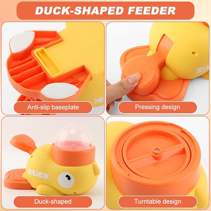 Dog Interactive Treat Dispenser, Duck-Shaped Slow Feeder Food Puzzle for Small Medium Dogs & Cats, Cat Treat Dispenser Toy Duck-Shaped