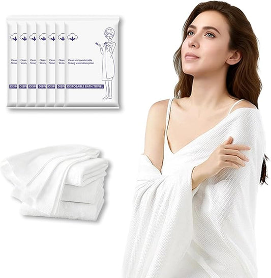 20 Pack Disposable Travel Bath Towels Sheets Extra Large 55"x27.5",Soft Disposable Dry Towel Washcloths Shower Towels for Body Travel Bathroom,Quick Dry Camping Towel Hair Swimming Gym Pet Towels