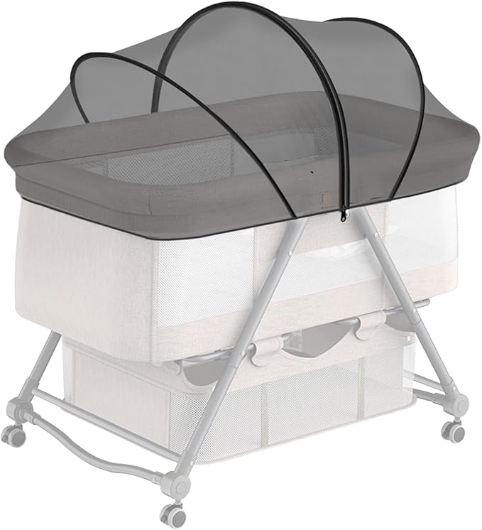 DUOMI Bassinet Cover with Two-Way Zipper,Portable Bassinet Mosquito Net Cover for Cats to Keep Pets Out(Black)
