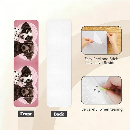 Animal Cute Dog Love Stair Treads for Wooden Steps Indoor Washable Staircase Carpet 15PCS 30"x7.8" Stair Step Treads Non-Slip Staircase Covers Peel and Stick Safety Mat for Kids Elders Pets