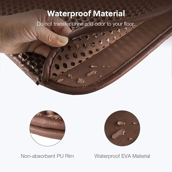 WePet Cat Litter Mat, Kitty Litter Trapping Mat, Honeycomb Double Layer Mats, No Phthalate, Urine Waterproof, Easy Clean, Scatter Control, Catcher Litter Tray Box Rug Carpet