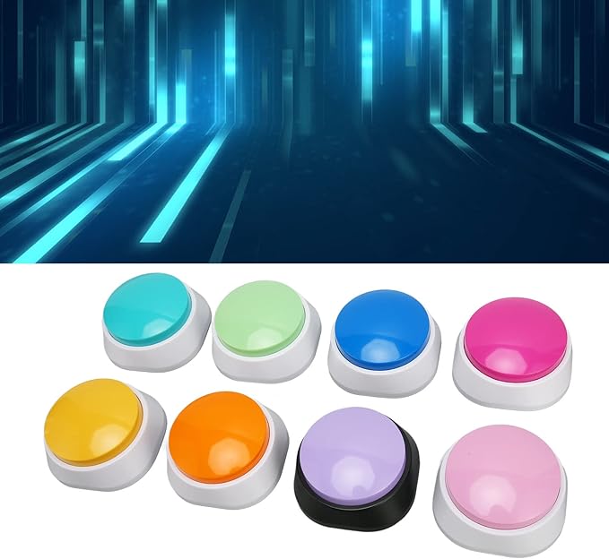 8Pcs Dog Buttons, 30s Recording Battery Powered ABS Pet Training Buttons with Clear Sound, for Dog Cat Communication Children Learning Party Games