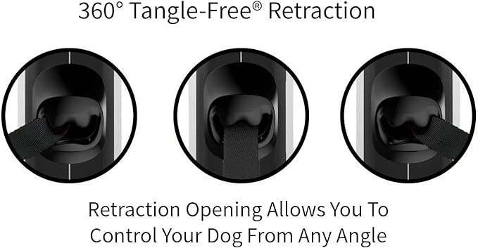 TUG 360° Tangle-Free Retractable Dog Leash with Anti-Slip Handle | 16 ft Strong Nylon Tape | One-Handed Brake, Pause, Lock (Small, Green)