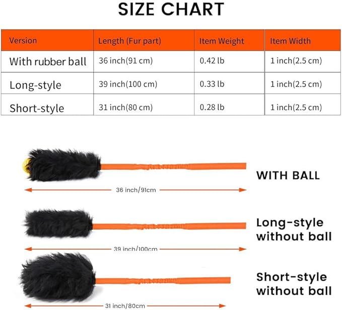 HOWGO Dog Rope Toy,Dog Bungee Chaser Toy 100% Sheepskin,Sheep Smell Tug Toy for All Breeds (Orange, Long with Ball)