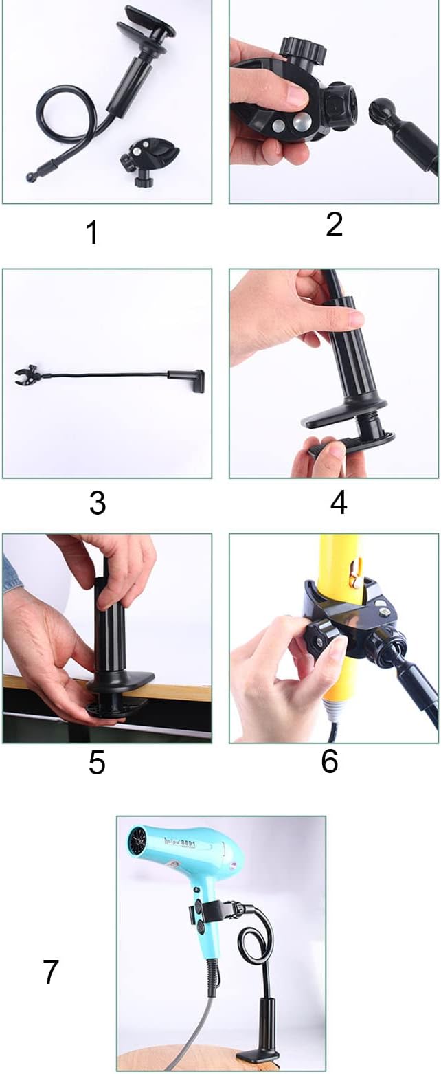Pet Grooming Table Hair Dryer Stand Dog Hair Dryer Holders Flexible Arm Clamps Dog Blow Stand