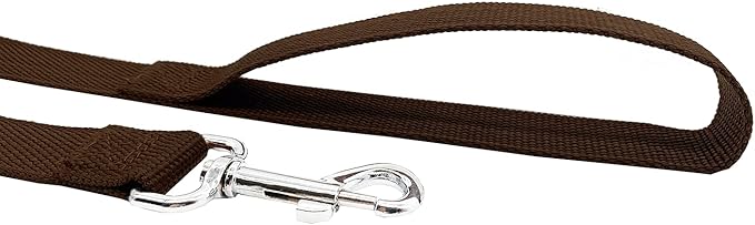 Nylon Dog Training Leash, Traction Rope, 4Ft /5 Foot /6 Feet Long, 5/8 inch 3/4 Inch 1 Inch Wide, for Small and Medium Dogs (Brown, 1'' x 15 FT)