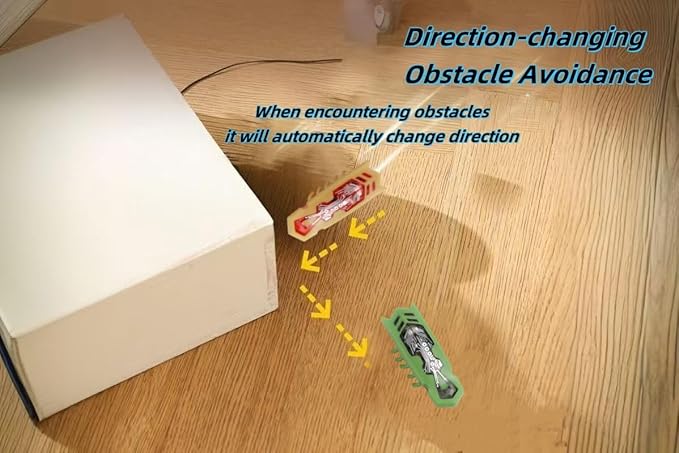 Cat Interactive Teaser Toys 2PCS Electric Moving Beetle Mini Electric Robot Beetle Electric Funny Interactive Toy Heal Loneliness for Cat Kitten Replaceable Battery (Green+Orange)