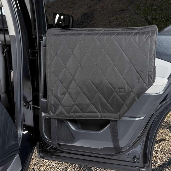 4Knines Car Door Protector for Dogs – Heavy-Duty Cover Shields Vehicle Interior from Scratches, Dirt & Drool – Waterproof Car Door Cover – Ideal for Pet Owners - Large (Black)