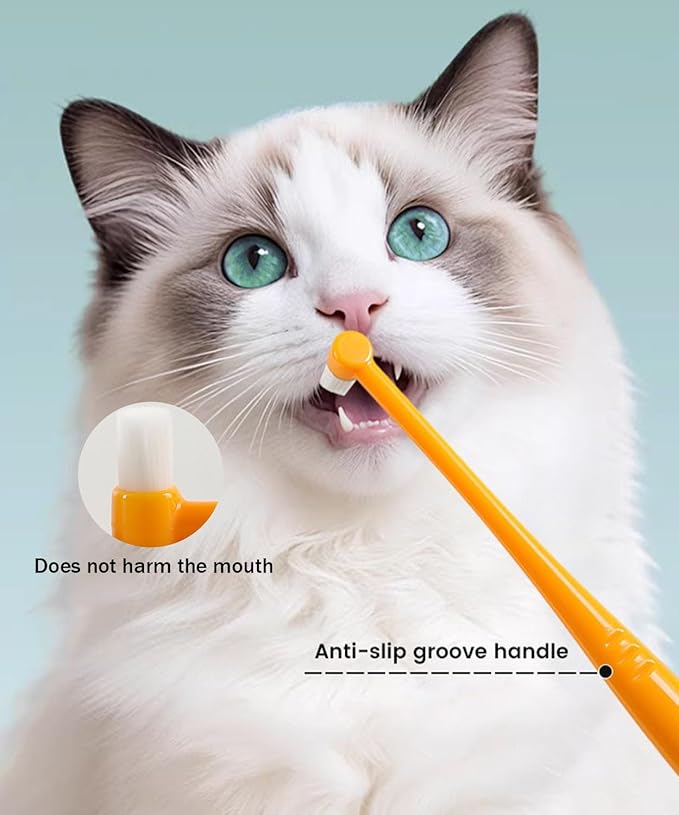 5Pack Ultra Soft Pet Toothbrush for Small Dog & Cat Toothbrush Set with 2 Finger Brushes - Soft Bristles for Gentle Pet Dental Care, Teething & Gingivitis Prevention for Puppies & Kittens