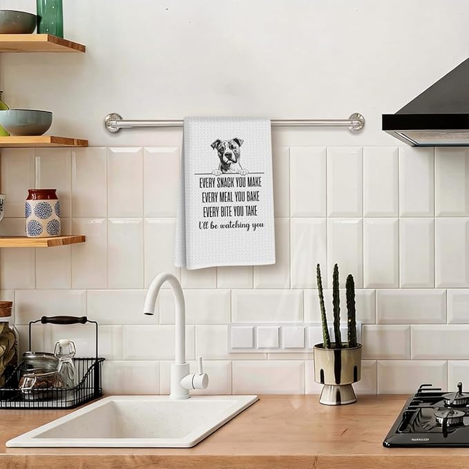 Boxer Dog Kitchen Towels 24x14 Inch, Boxer Dog Gifts for Woman Mom, Reusable Microfiber Hand Towels for Kitchen Bathroom Decor, Waffle Weave Absorbent Dish Towel Tea Towel, Gifts for Dogs Lovers