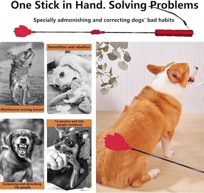 LogFaadCoi Collapsible Portable Dog Training Stick,Silicone Durable Dog Training Whip with Anti-Slip Handle,Outdoor and Indoor Training Dog Tools,Puppy Training Whip Exercise Accessory