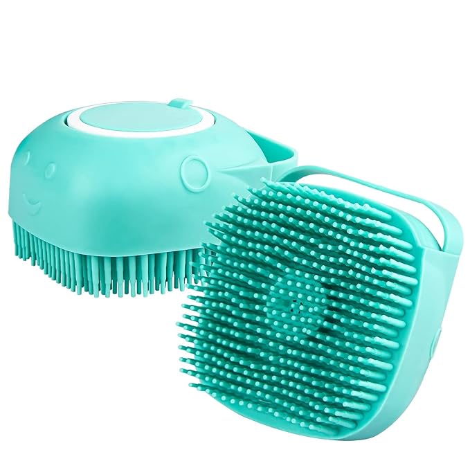 Dog Cat Bath Shampoo Brush Bubble for Bathing Dogs Dog Soap Brush with Soap Dispenser Dog Shower Silicone with Loop Handle for Pets Dogs Cats Doggie
