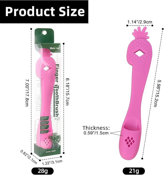 Pink Pineapple-Shaped Dog Finger Toothbrush Soft TPR Anti-Slip Dog Finger Toothbrush Cover Fun Cat Fingerbrush Tooth Cleaning Tool Pet Dental Care Toothbrush for Dogs and Cats 5.98in/15.2cm