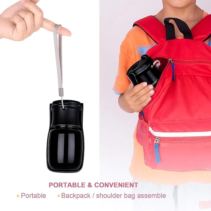 Portable Dog Water Bottle, Foldable Dog Water Bottle Leak Proof Dispenser for Puppy Small Medium Large Dogs, Pet Drink Cup for Walking Hiking Traveling(Black,12oz)