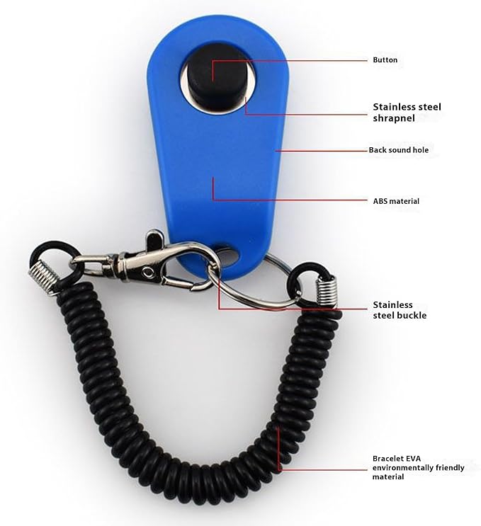 URBEST 4pcs Pet Training Clicker with Wrist Strap-Dog Training Clickers (Webbing)