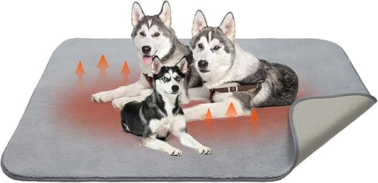 Homimp Self Warming reusable dog training pads,Non-Slip Washable Pee Pads for Dogs, Fast Absorbent Pet Whelping Pads, Ideal for Puppy Senior Dog Whelping, Incontinence, Housebreak, Crate,48x28in, Gray