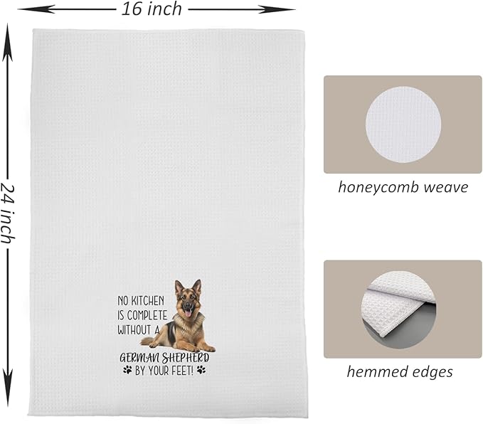 German Shepherd Gifts Kitchen Towels - Dish & Hand Towels, 16x24 Inches Set of 2