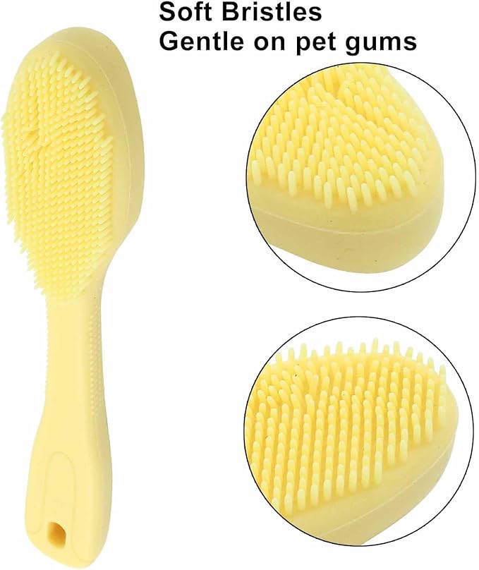3 Pack Dog Finger Toothbrush, Food Grade Silicone Finger Toothbrush Soft Bristles for Gentle Cleaning(Green, Yellow, Blue)