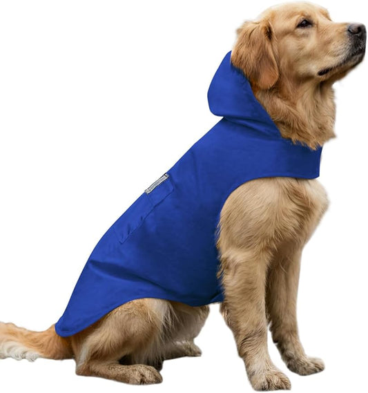Dog Raincoat Reflective Adjustable Hooded Pet Rain Jacket Poncho with Leash Hole for Dogs S-5XL