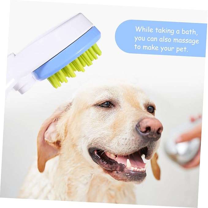 Milisten Portable Pet Shower Sprayer with Hose and Massage Brush for Dogs and Cats Durable Abs Material Suitable for Long Hair Easy Bathing and Grooming