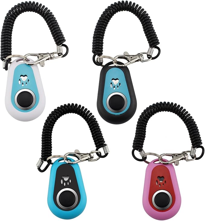URBEST 4pcs Pet Training Clicker with Wrist Strap-Dog Training Clickers (Circle)
