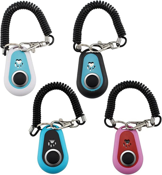 URBEST 4pcs Pet Training Clicker with Wrist Strap-Dog Training Clickers (Circle)
