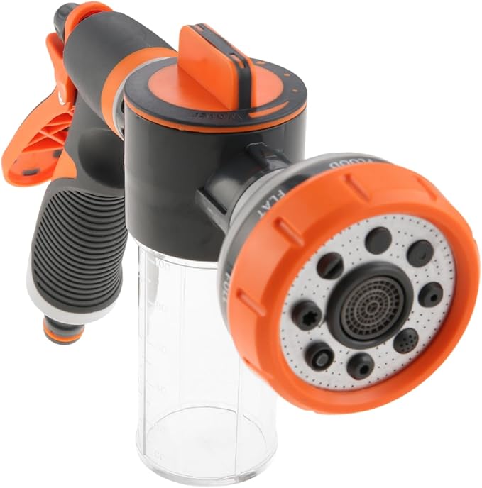 Dog Washing Hose Attachment with 3.5oz 100cc Soap Dispenser Upgrade 2-in-1 Garden Hose Nozzle for Watering Plants, Car Washes, Pet Showers Garden Nozzle Sprayer