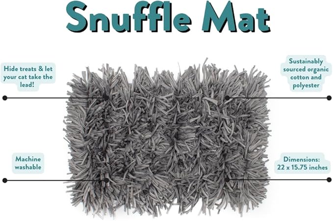 Jackson Galaxy Snuffle Mat for Cats Puzzle Feeder & Enrichment Toy in One - Also for Dogs