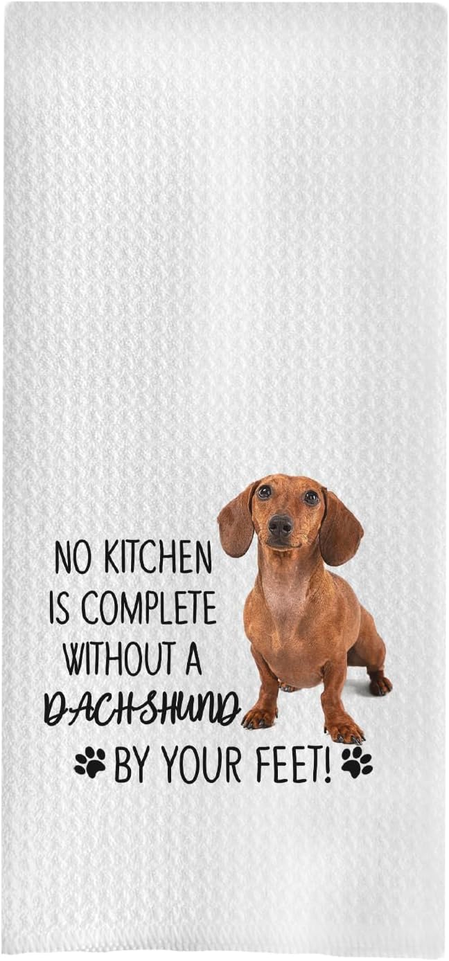 Dachshund Kitchen Towels - Dachshund Gifts for Women Dachshund Lovers, Wiener Dog Gifts, No Kitchen is Complete Without a Dachshund Dog Dish Towels Hand Towels, 16x24