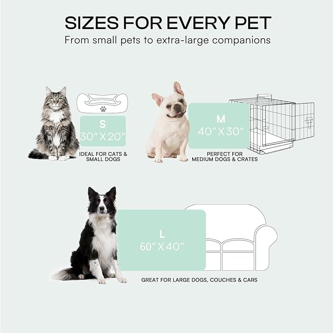 Luciphia Premium Dog Cooling Mat Non-Slip Q-MAX>0.5 Self-Cooling Pad for Large Pet Indoor Portable Kennel Puppy Bed for Couch Summer Crate Pad for Dog Washable Green 40x60 inches