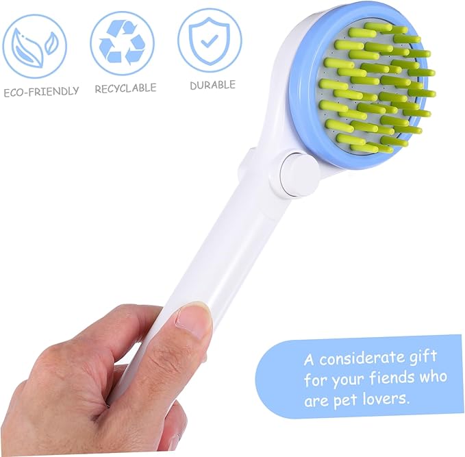 Pet Shower Sprayer with Massaging Brush and Hose Handheld Dog Shower Head for Bathing Puppies and Cats Multi Functional Grooming Tool for Long Hair Pets Water Saving Portable