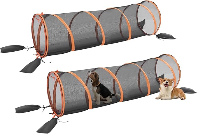 Pop up Pet Fun Tunnel Outdoor Cat Play Tunnel Collapsible, Cat Tunnels for Indoor Cats Outdoor Catio Furniture and Play Kits for Cats, Dog