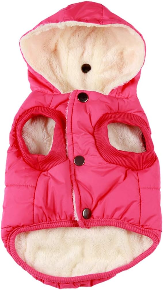 Vecomfy Lining Extra Warm Dog Hoodie in Winter for Large Dogs Jacket Pet Coats with Hooded Pink XXL