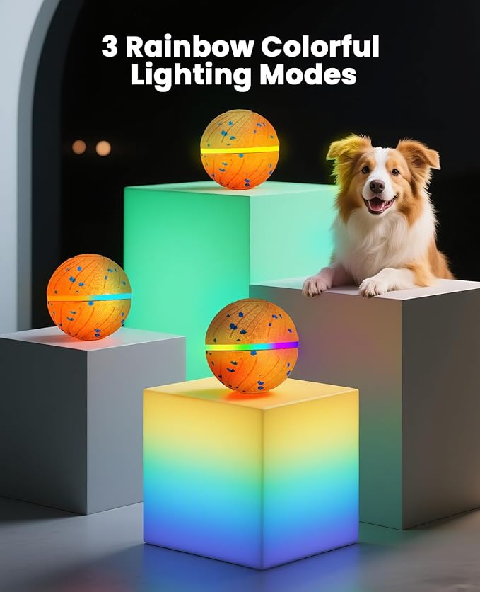 Xeuch Smart Interactive Dog Balls, Automatic Moving Ball for Medium and Large Dogs, ETPU New Material, Motion Activated Rolling & Rotating Bouncy Toy for Dog Enrichment & Stimulation