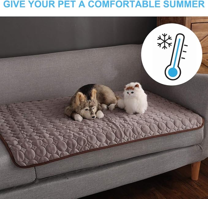 Coppthinktu Dog Cooling Mat for Dogs Self Cooling, Summer Dog Cooling Pad for Small Medium Large Dogs Cats, Pet Ice Silk Blankets Sleeping Mat, Outdoor Dog Self Cooling Crate Mats Washable Portable