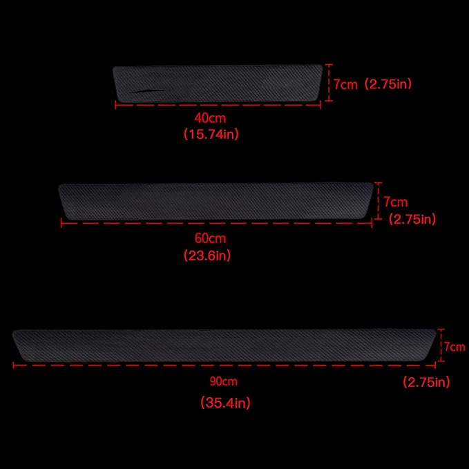 Door Sill Plate Protectors for Car - Rear Bumper Protector Guard, Universal Door Entry Guards Sill Scuff Cover Panel Step Protector, Trunk Door Entry Guards, Carbon Fiber, 9pcs/Set