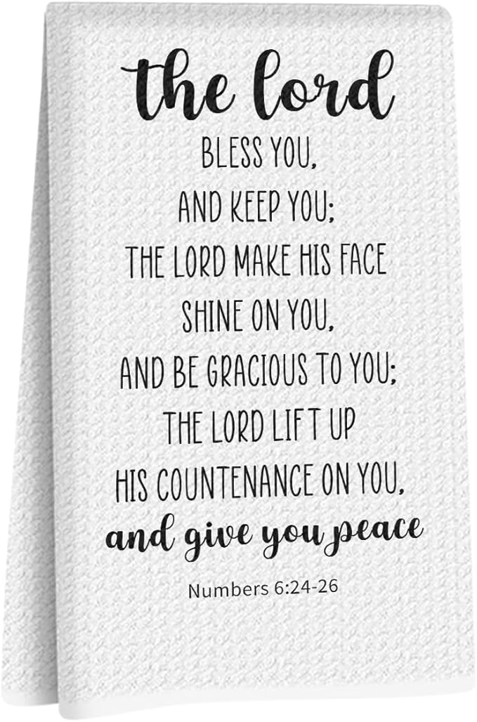 Religious Christian Kitchen Dish Towel, Bible Verse Absorbent Dish Tea Towels for Kitchen Bathroom Decor, Reusable Bar Hand Dishcloths Home Holiday Decor Christian Gifts for Women Men Housewarming